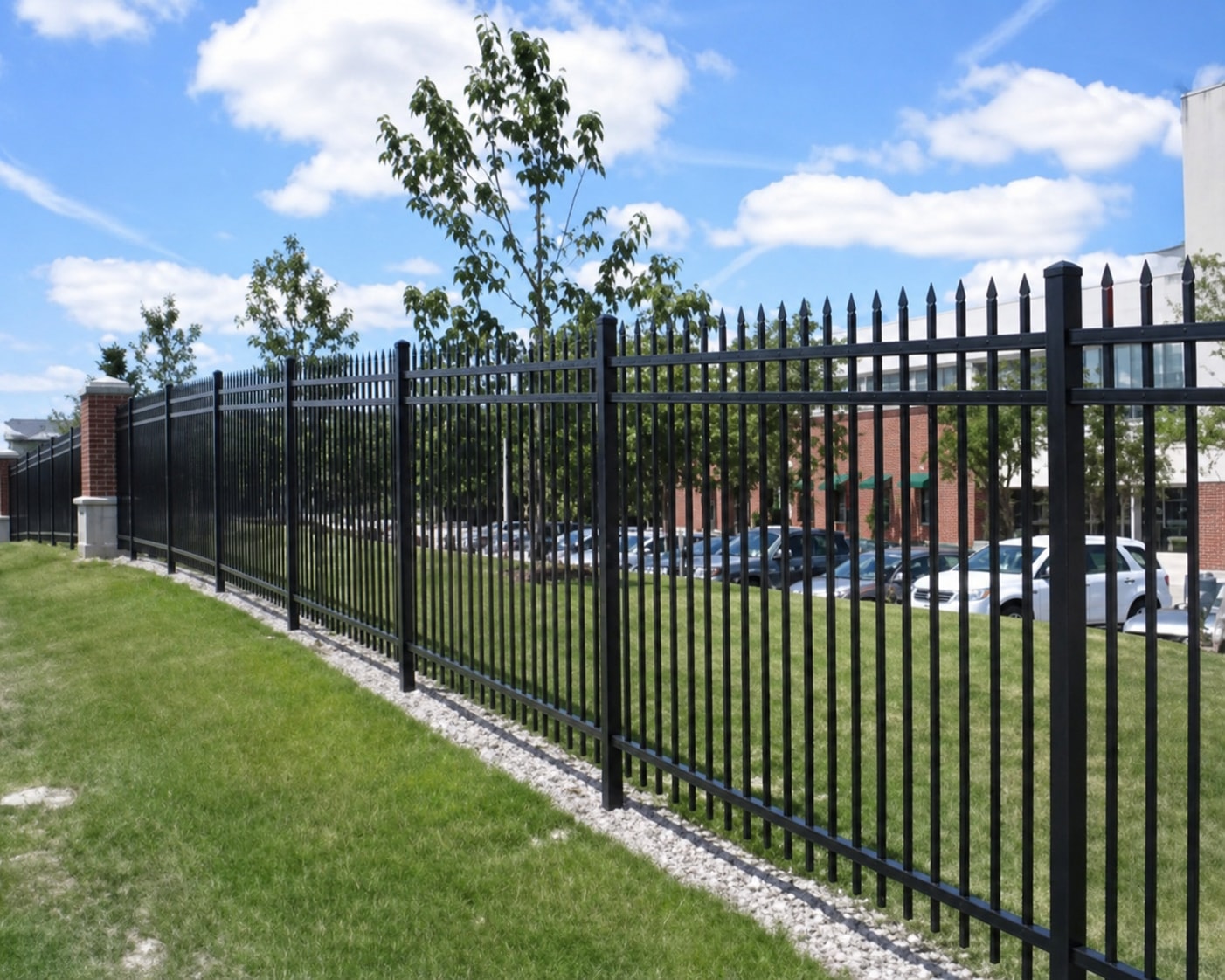 Ornamental metal fence installation