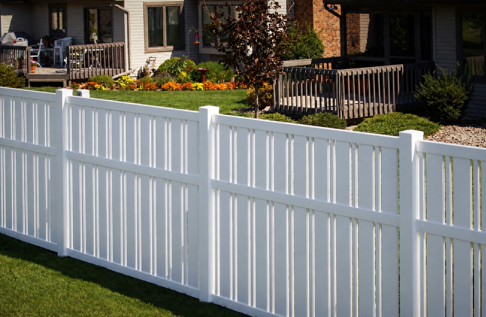 Vinyl picket fence installation